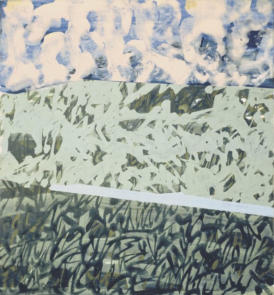 Elisabeth Plank - Abstraktion, 1984, Acrylic on canvas, 70 × 65 cm