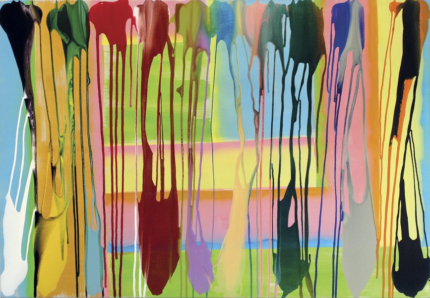 Elisabeth Plank - Lollipop, 2010, Gesso, Acryl auf Leinwand, 180 × 260 cm
