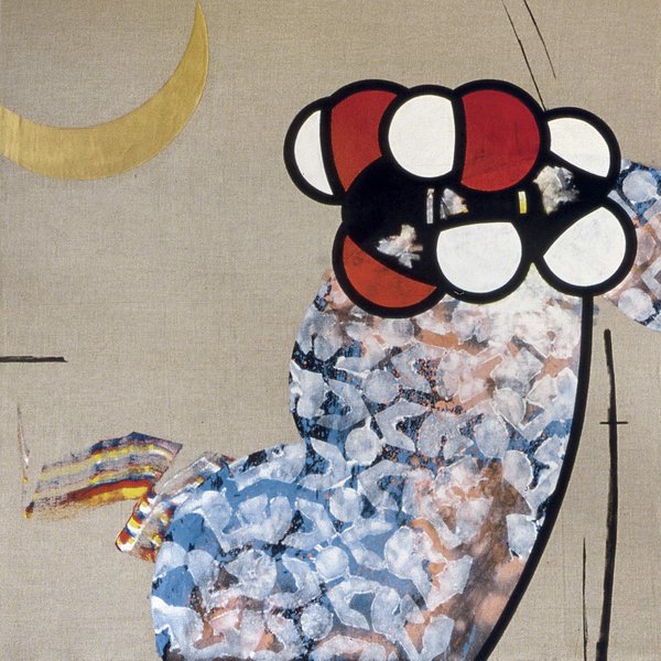 Elisabeth Plank - Gehen und unterwegs (Allegorie), 1986, Acryl auf Leinwand, 120 × 120 cm