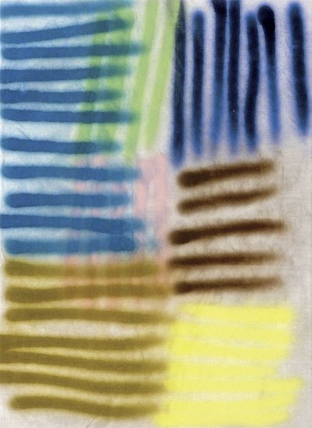 Elisabeth Plank - Durchlässiger Moment, 2014, Gesso, Acryl auf Leinwand, 100 × 73 cm