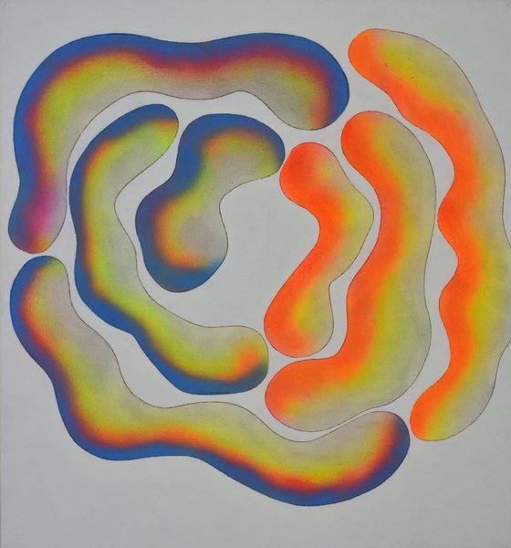 Elisabeth Plank - SHAPES #2 (moment 6), 2019, Acrylic on canvas, 65 × 70 cm