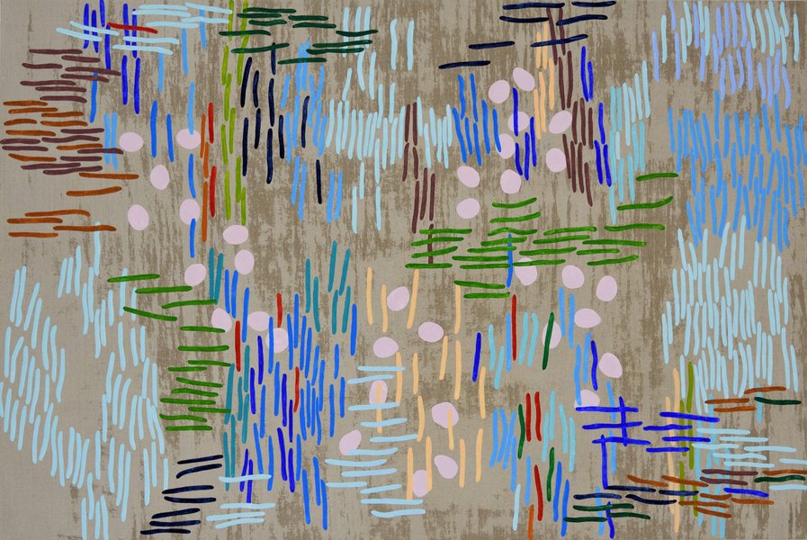 Elisabeth Plank - POND #12, 2023, Acryl auf Leinwand, 100 × 150 cm