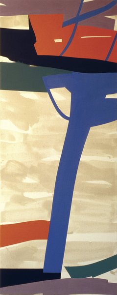 Elisabeth Plank - Flatternde Balken, 1983, Acryl auf Leinwand, 200 × 80 cm
