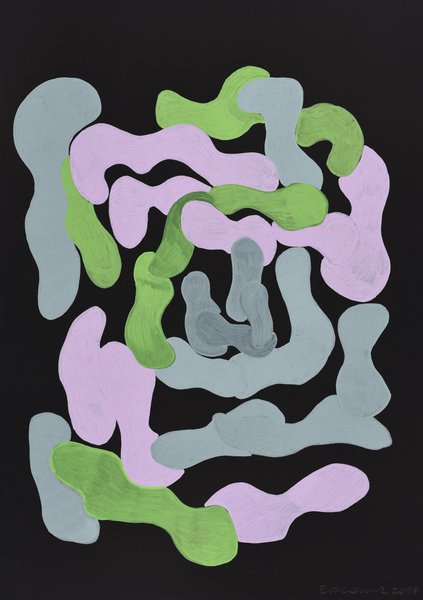 Elisabeth Plank - baby #40, 2018, Acryl auf Papier, 42 × 29,7 cm