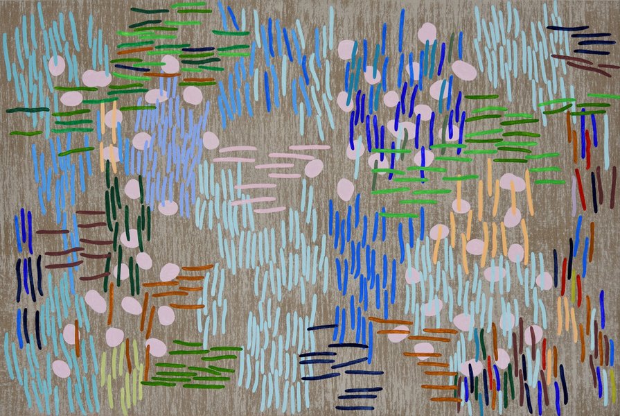 Elisabeth Plank - POND #14, 2023, Acryl auf Leinwand, 100 × 150 cm