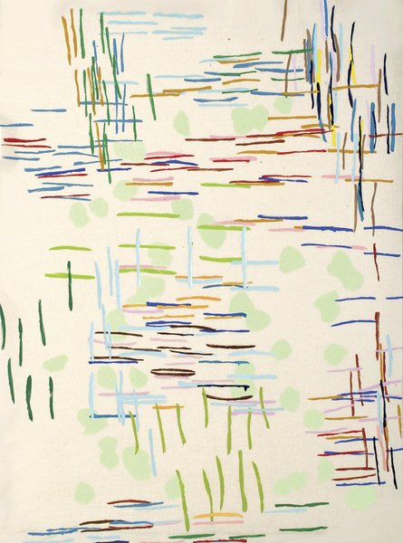 Elisabeth Plank - Teich, 1992, Acryl auf Molino, 80 × 60 cm
