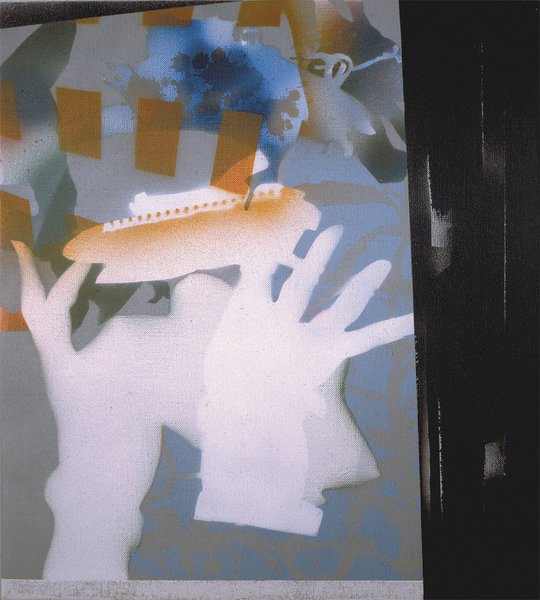 Elisabeth Plank - Gepflücktes Bild, 1989, Acryl auf Leinwand, 50 × 45 cm