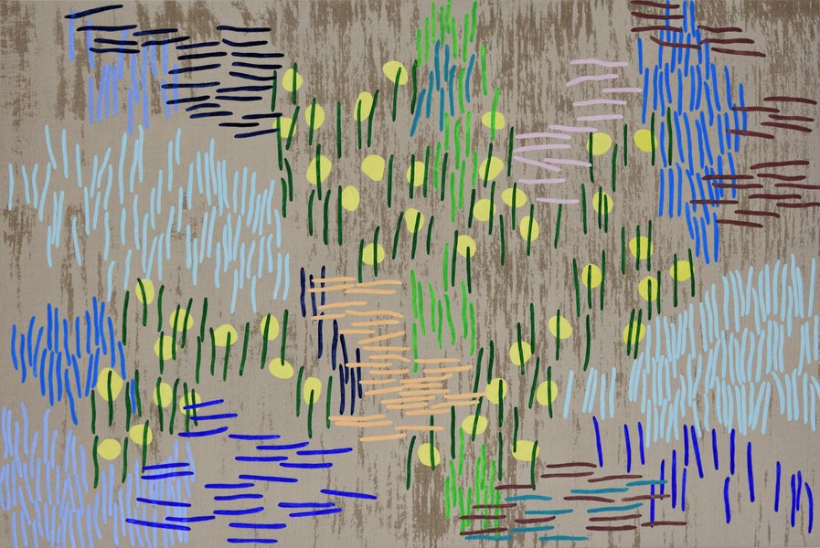Elisabeth Plank - POND #11, 2023, Acryl auf Leinwand, 100 × 150 cm