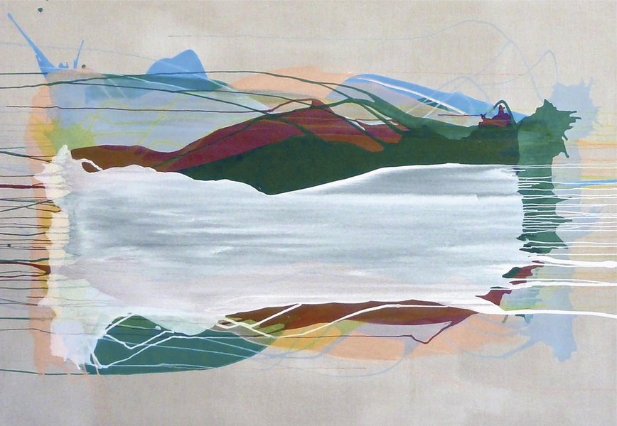 Elisabeth Plank - Verschiebung, 2011, Gesso, acrylic on canvas, 180 × 260 cm