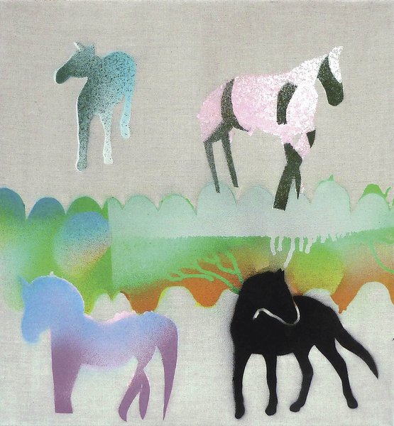 Elisabeth Plank - Vier Gedanken, 2012, Acryl auf Leinwand, 65 × 60 cm