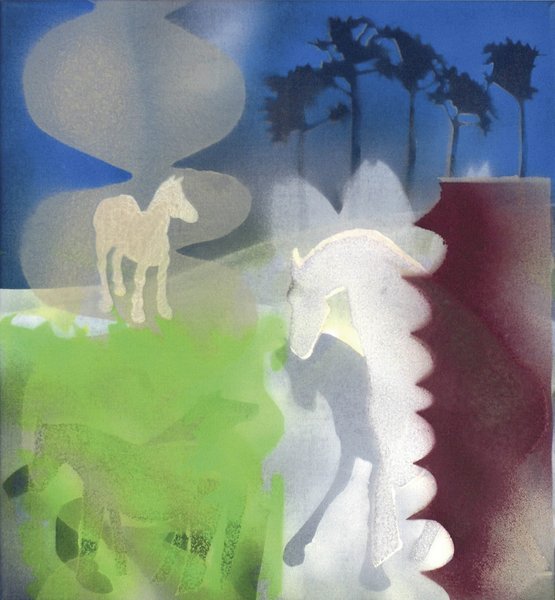 Elisabeth Plank - Nichtworte, 2012, Acryl auf Leinwand, 65 × 60 cm