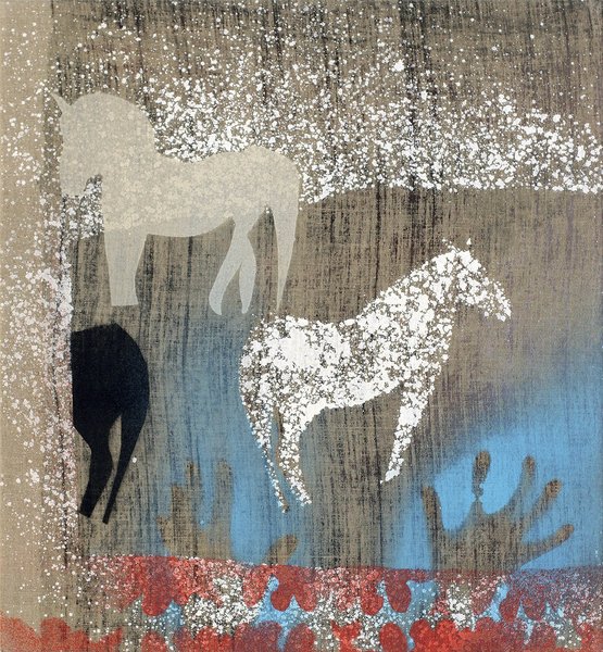 Elisabeth Plank - Pferde in Spanien, 2011, Acryl auf Leinwand, 65 × 60 cm