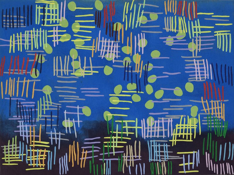 Elisabeth Plank - POND #02, 2023, Acryl auf Leinwand, 75 × 100 cm