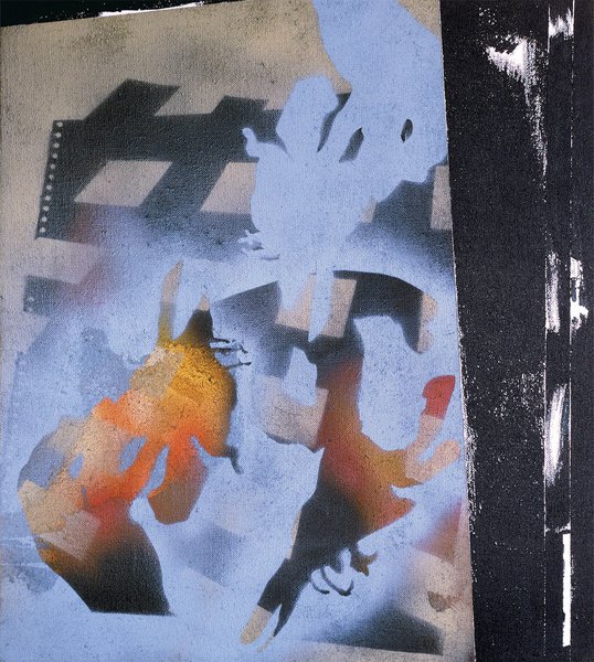 Elisabeth Plank - Abstrakt und formbezogen, 1989, Acryl auf Leinwand, 50 × 45 cm